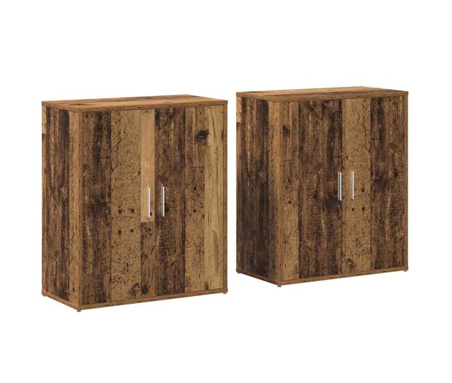 Aparador - mueble de almacenamiento 2 pcs madera vieja 60 x 31 x 70 cm es12