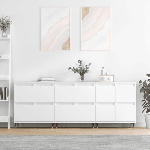 Aparadores - Bufetes - Móveis de apoio 3 pcs madeira processada branco pt5290