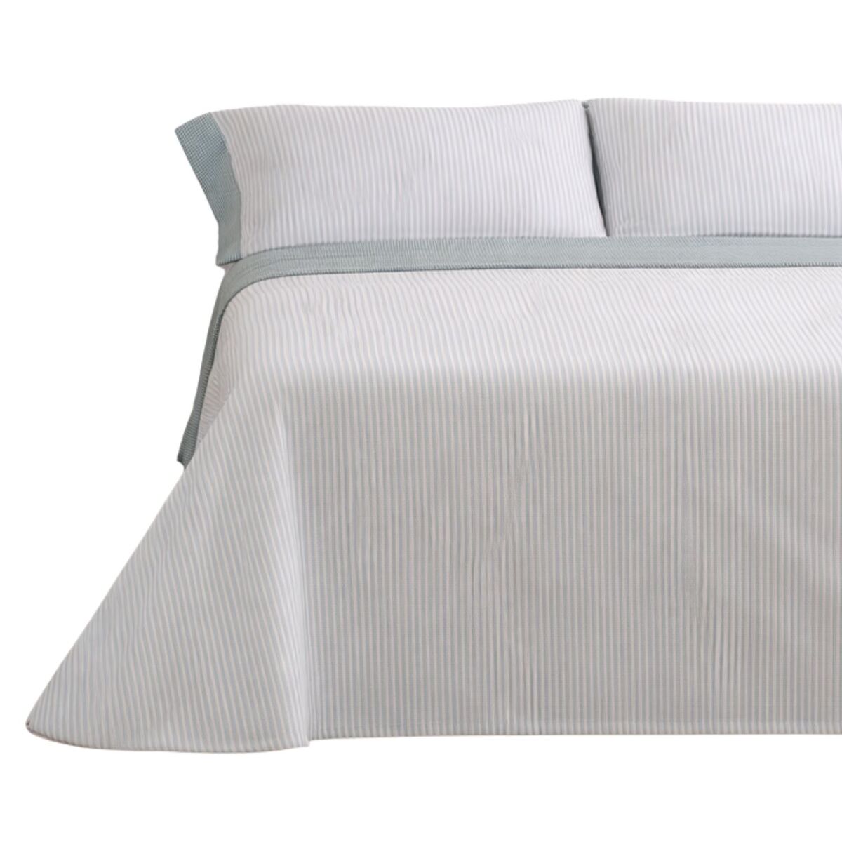 Juego de sábanas 144 hilos vichy verde cama 135cm (3 piezas) donegal collections