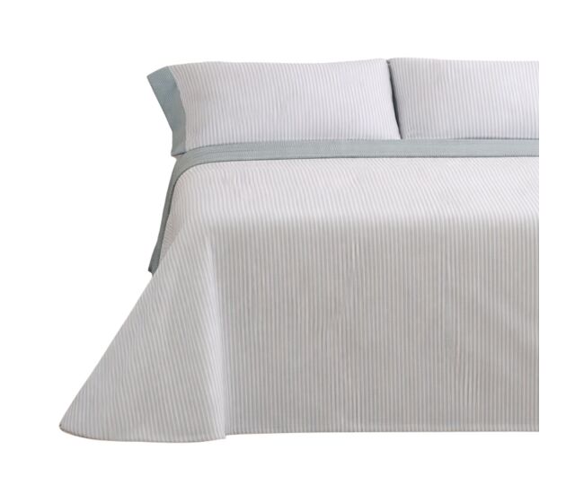 Juego de sábanas 144 hilos vichy verde cama 135cm (3 piezas) donegal collections