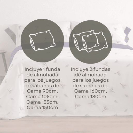 Jogo de Lençóis 144 fios Mue Malva Cama 90cm (3 peças) Donegal Collections