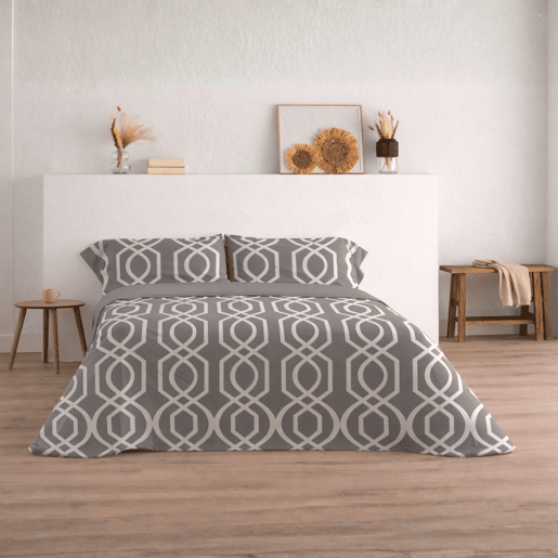 Jogo de Lençóis 144 fios Lian Cinza Cama 90cm (3 peças) Donegal Collections