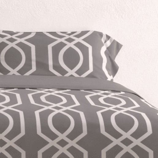 Jogo de Lençóis 144 fios Lian Cinza Cama 90cm (3 peças) Donegal Collections