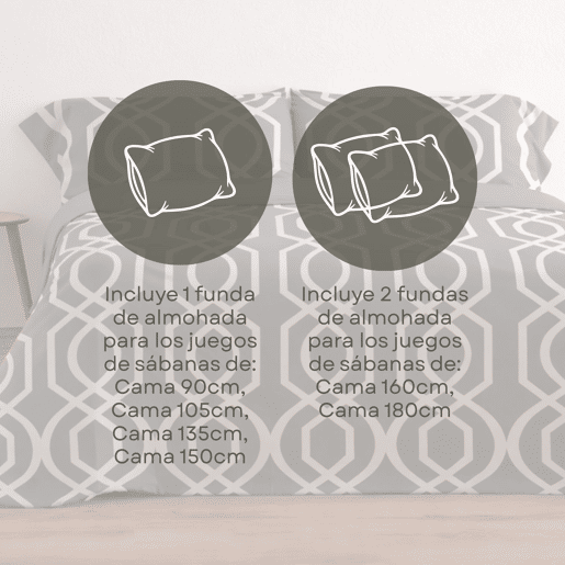 Jogo de Lençóis 144 fios Lian Cinza Cama 90cm (3 peças) Donegal Collections