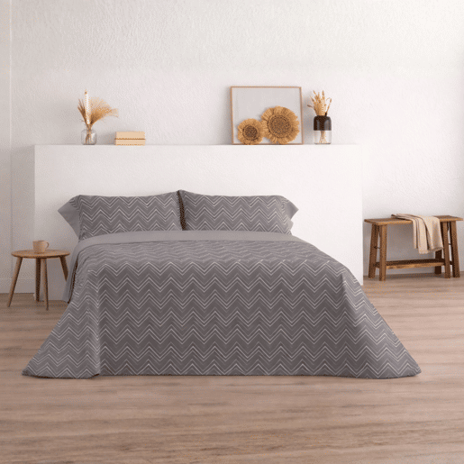 Jogo de Lençóis 144 fios Pic Cinza Cama 105cm (3 peças) Donegal Collections