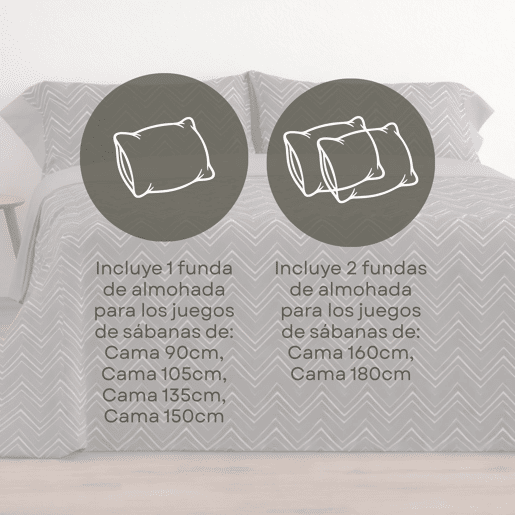Jogo de Lençóis 144 fios Pic Cinza Cama 105cm (3 peças) Donegal Collections