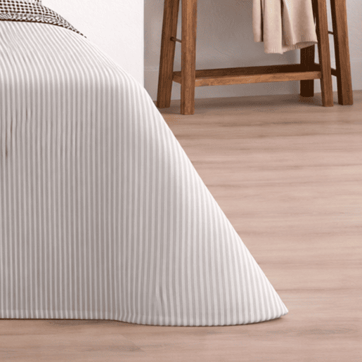 Jogo de Lençóis 144 fios Vichy Cinza Cama 180cm (4 peças) Donegal Collections