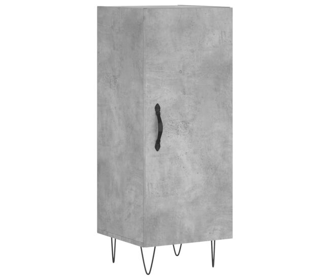 Aparador - mueble de almacenamiento de madera contrachapada gris hormigón 34,5x34x90 cm es2743