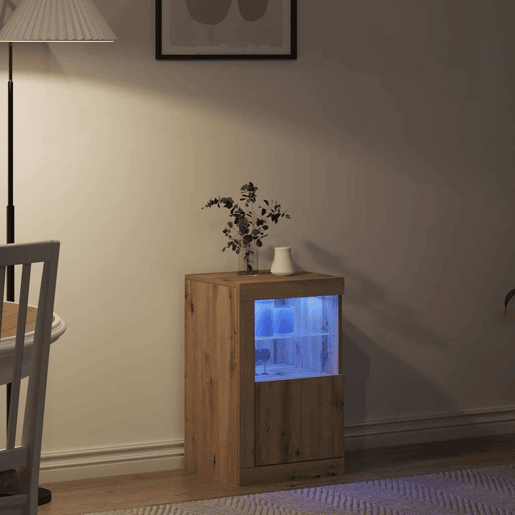 Aparador - Bufete - Móvei de apoio LED Carvalho Artesanal 41 x 37 x 67 cm pt4190