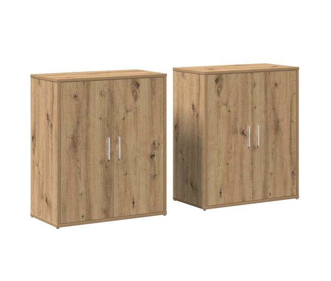 Aparador - mueble de almacenamiento 2 pcs roble artesanal 60 x 31 x 70 cm es24
