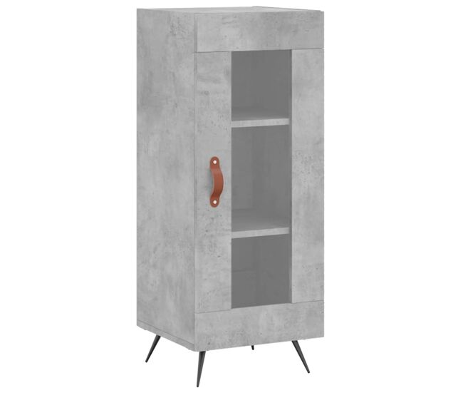 Aparador - mueble de almacenamiento de madera contrachapada gris hormigón 34,5x34x90 cm es2762