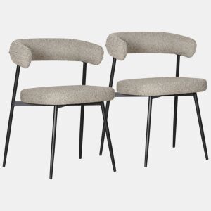 Conjunto de 2 cadeiras em tecido verde mosqueado THEA