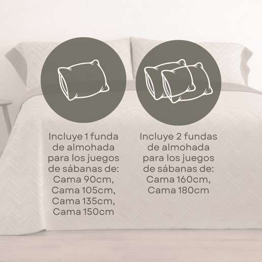 Jogo de Lençóis 144 fios Pic Bege Cama 90cm (3 peças) Donegal Collections