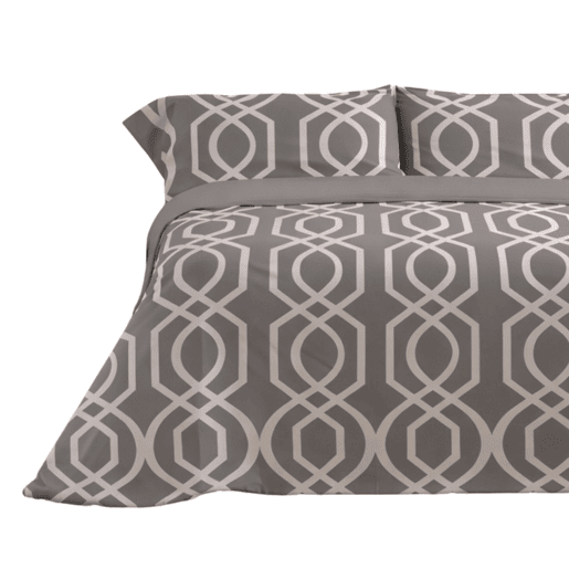 Jogo de Lençóis 144 fios Lian Cinza Cama 135cm (3 peças) Donegal Collections