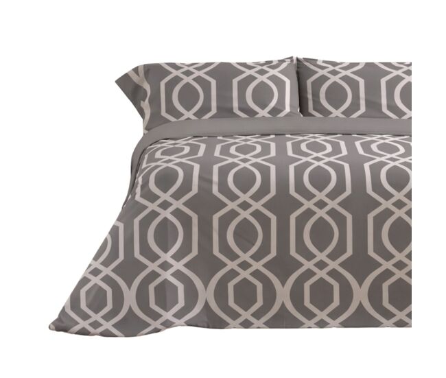 Juego de sábanas 144 hilos lian gris cama 135cm (3 piezas) donegal collections