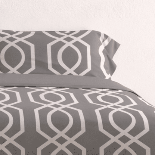 Jogo de Lençóis 144 fios Lian Cinza Cama 135cm (3 peças) Donegal Collections