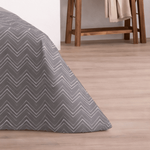 Jogo de Lençóis 144 fios Pic Cinza Cama 150cm (3 peças) Donegal Collections