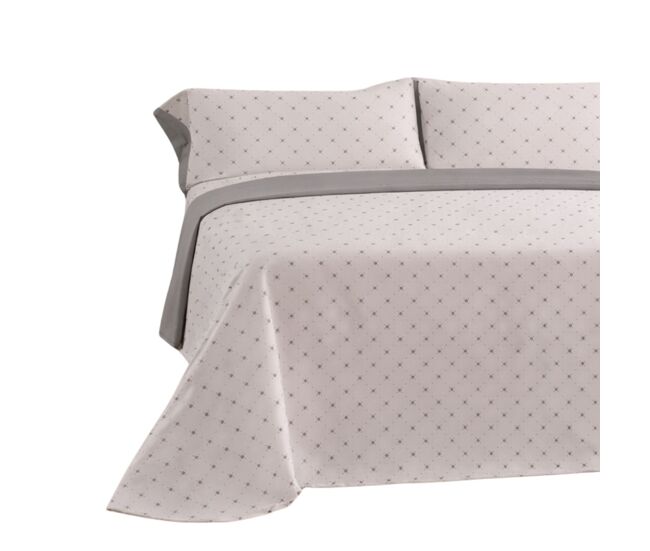 Juego de sábanas 144 hilos llac gris cama 180cm (4 piezas) donegal collections