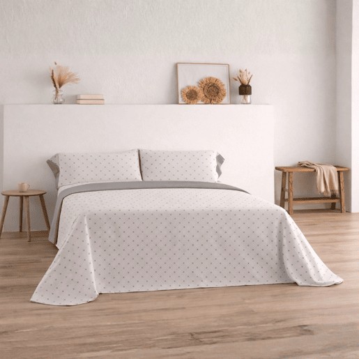 Jogo de Lençóis 144 fios Llac Cinza Cama 180cm (4 peças) Donegal Collections