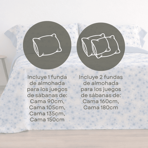 Jogo de Lençóis 144 fios Horts Azul Cama 160cm (4 peças) Donegal Collections