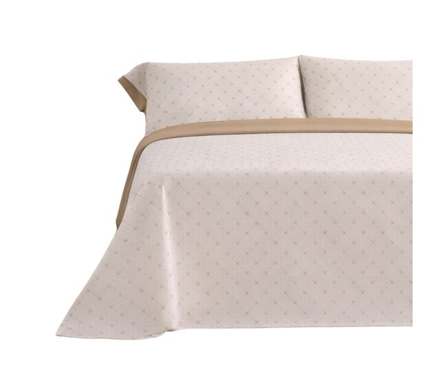 Juego de sábanas 144 hilos llac beige cama 105cm (3 piezas) donegal collections