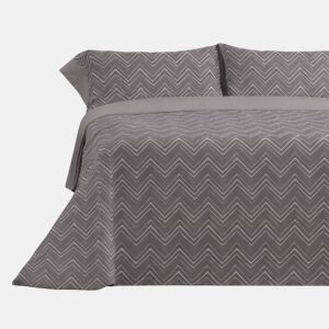 Jogo de Lençóis 144 fios Pic Cinza Cama 90cm (3 peças) Donegal Collections