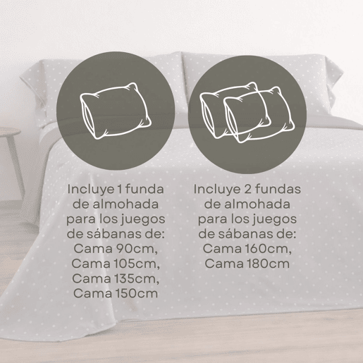 Jogo de Lençóis 144 fios Puntos Cinza Cama 180cm (4 peças) Donegal Collections