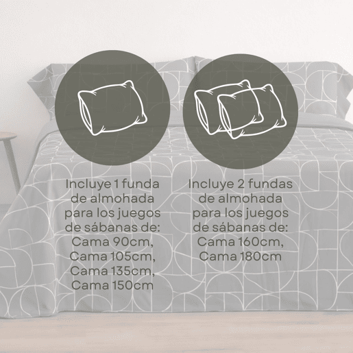 Jogo de Lençóis 144 fios Form Cinza Cama 105cm (3 peças) Donegal Collections
