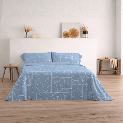 Jogo de Lençóis 144 fios Form Azul Cama 135cm (3 peças) Donegal Collections