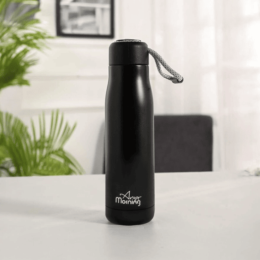 Garrafa Térmica Any Morning 600 ml Inox Preto Antivazamento