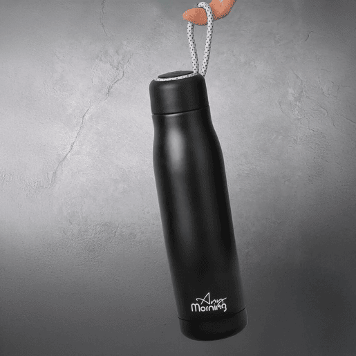 Garrafa Térmica Any Morning 600 ml Inox Preto Antivazamento