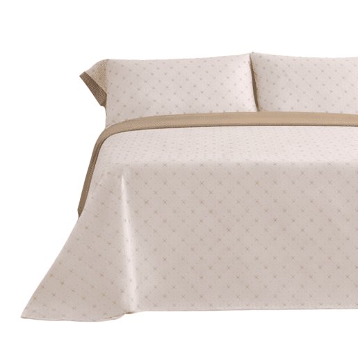 Jogo de Lençóis 144 fios Llac Bege Cama 135cm (3 peças) Donegal Collections