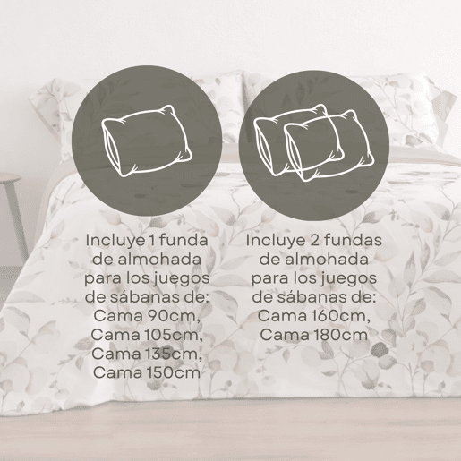 Jogo de Lençóis 144 fios Ahoa Bege Cama 105cm (3 peças) Donegal Collections