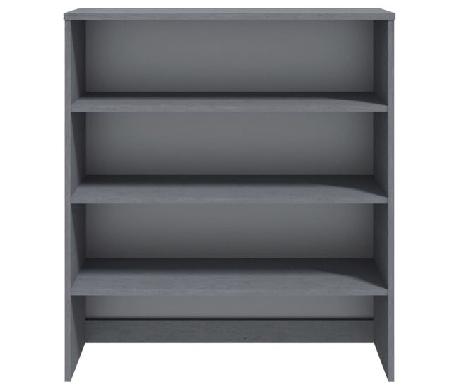 Aparador superior hamar 3 niveles madera de pino gris oscuro 100x90x30 cm