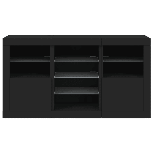 Aparador - Bufete - Móvei de apoio com luzes LED 123x37x67 cm preto pt2011
