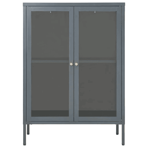 Aparador - Bufete - Móvei de apoio 75x35x105 cm vidro e aço antracite pt2406