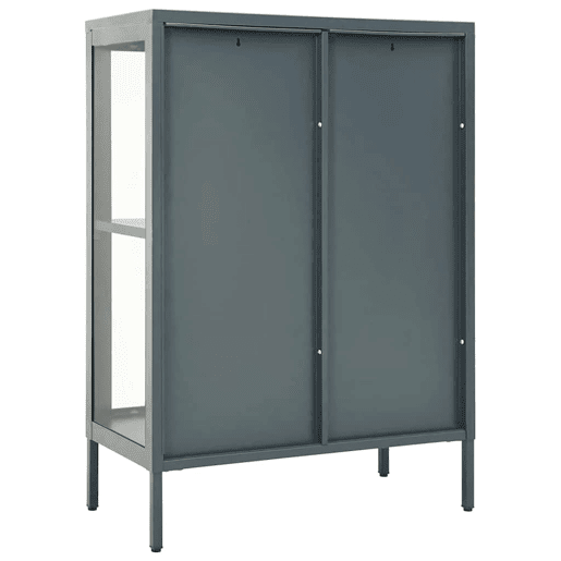 Aparador - Bufete - Móvei de apoio 75x35x105 cm vidro e aço antracite pt2406