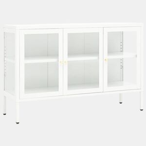 Aparador - Bufete - Móvei de apoio 105x35x70 cm vidro e aço branco pt2401