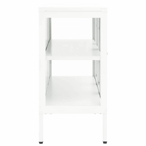 Aparador - Bufete - Móvei de apoio 105x35x70 cm vidro e aço branco pt2401