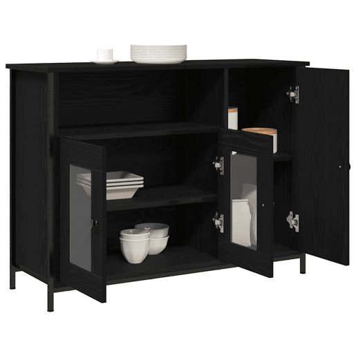 Bufete - Móvei de apoio Carvalho Preto 100 x 35 x 75 cm pt4941