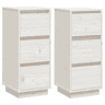 Aparadores - Bufetes - Móveis de apoio 2 pcs 32x34x75 cm madeira de pinho maciça branco pt48