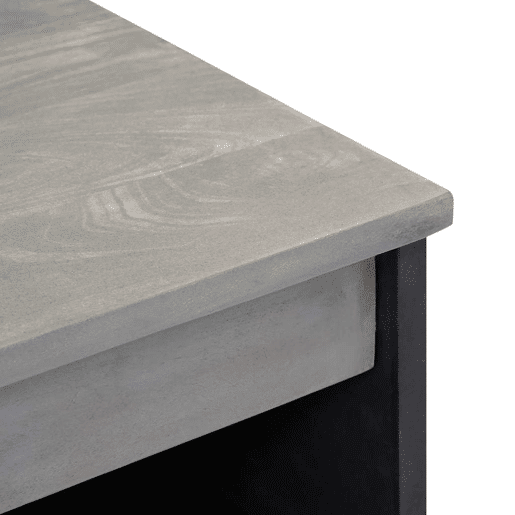 Bufete - Móvei de apoio Cinza e Ouro 60 x 33 x 75 cm Madeira de manga maciça pt4089