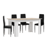 Pack Mesa de Jantar ou Cozinha + 4 Cadeiras em Couro Sintéticometal
