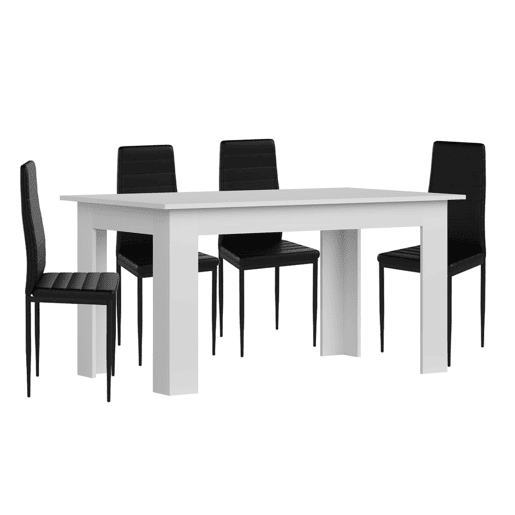Pack Mesa de Jantar ou Cozinha + 4 Cadeiras em Couro Sintéticometal Pack Mesa de Jantar ou Cozinha + 4 Cadeiras em Couro Sintéticometal
