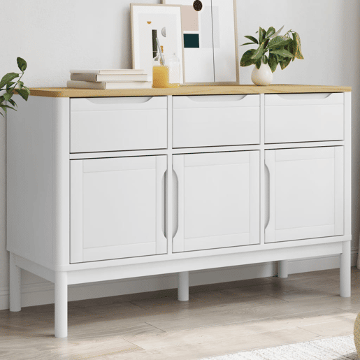 Aparador - Bufete - Móvei de apoio FLORO 114x43x74 cm pinho maciço branco pt4046