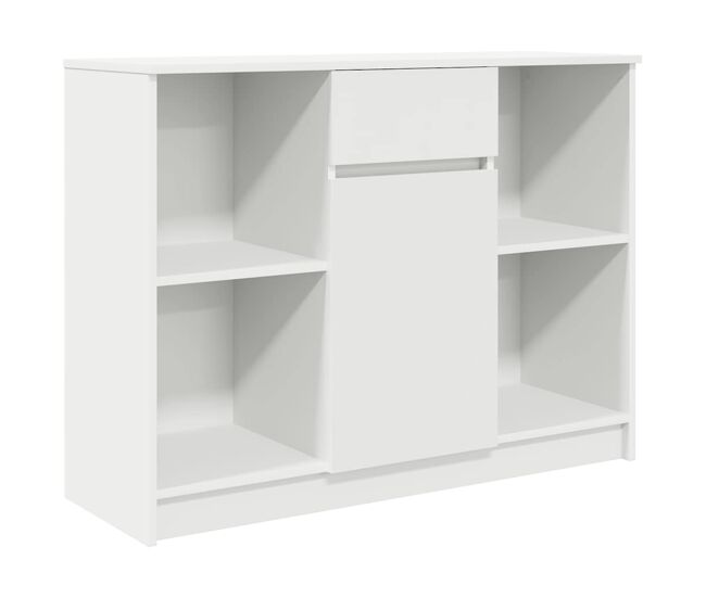 Aparador - mueble de almacenamiento con cajón blanco 101x35x76 cm madera de ingeniería es1740