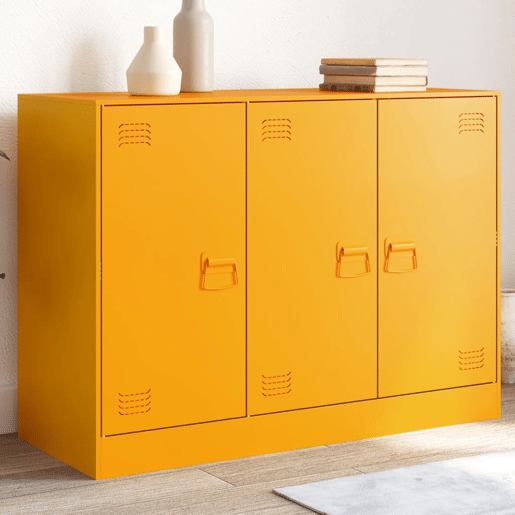 Aparador - Bufete - Móvei de apoio 99x39x73 cm aço amarelo mostarda pt2193