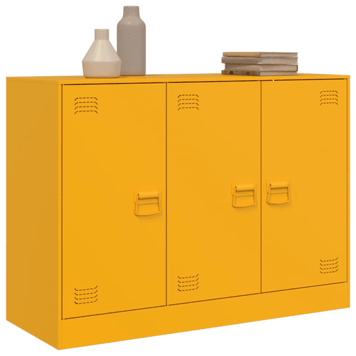 Aparador - Bufete - Móvei de apoio 99x39x73 cm aço amarelo mostarda pt2193