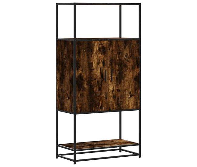 Aparador alto - mueble de almacenamiento madera de ingeniería y metal 68x35x139 cm es1429