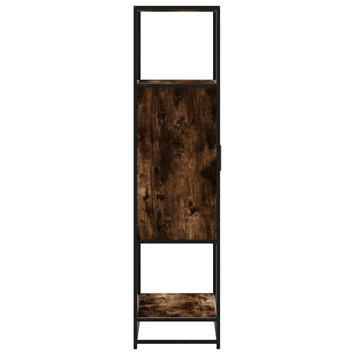 Armário alto - Bufete - Móvel de apoio 68x35x139 cm madeira e metal carvalho fumado pt1429